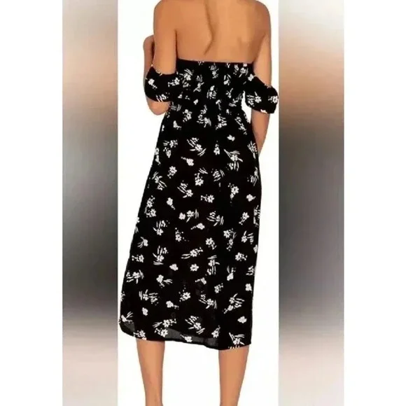 AMUSE SOCIETY Regency Off the Shoulder Midi Dress Floral Print size XS - Picture 2 of 11